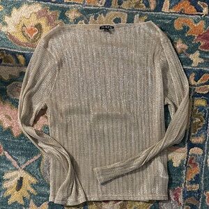 Jcrew Shimmering silver mesh Women's top XL